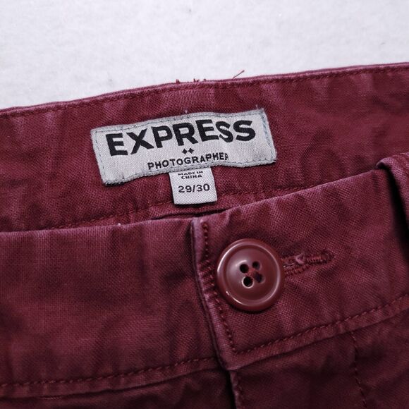 Express Photographer Casual Denim Medium Wash Jeans Mens Size 29/30 Maroon - Picture 4 of 9